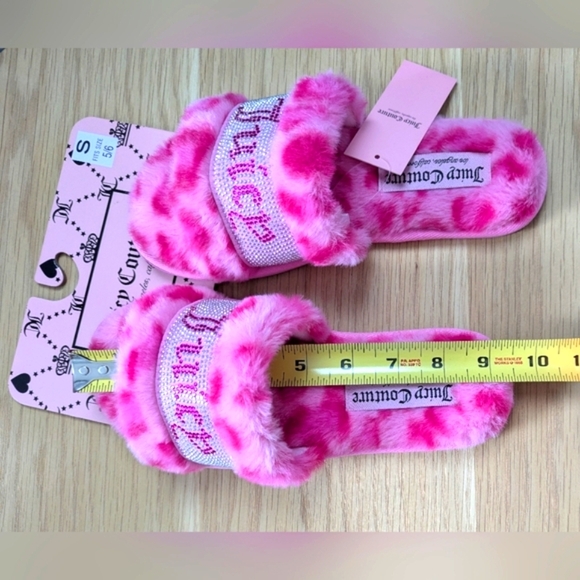 BNWT Juicy Couture Women's (Size Small 5/6) Faux-Fur Slide-In Slippers - Picture 7 of 11